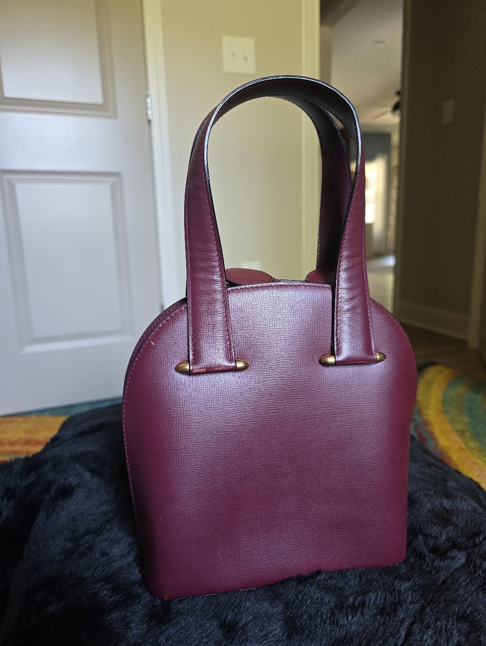Authentic Cartier Burgundy Women’s Top-Handle Bag